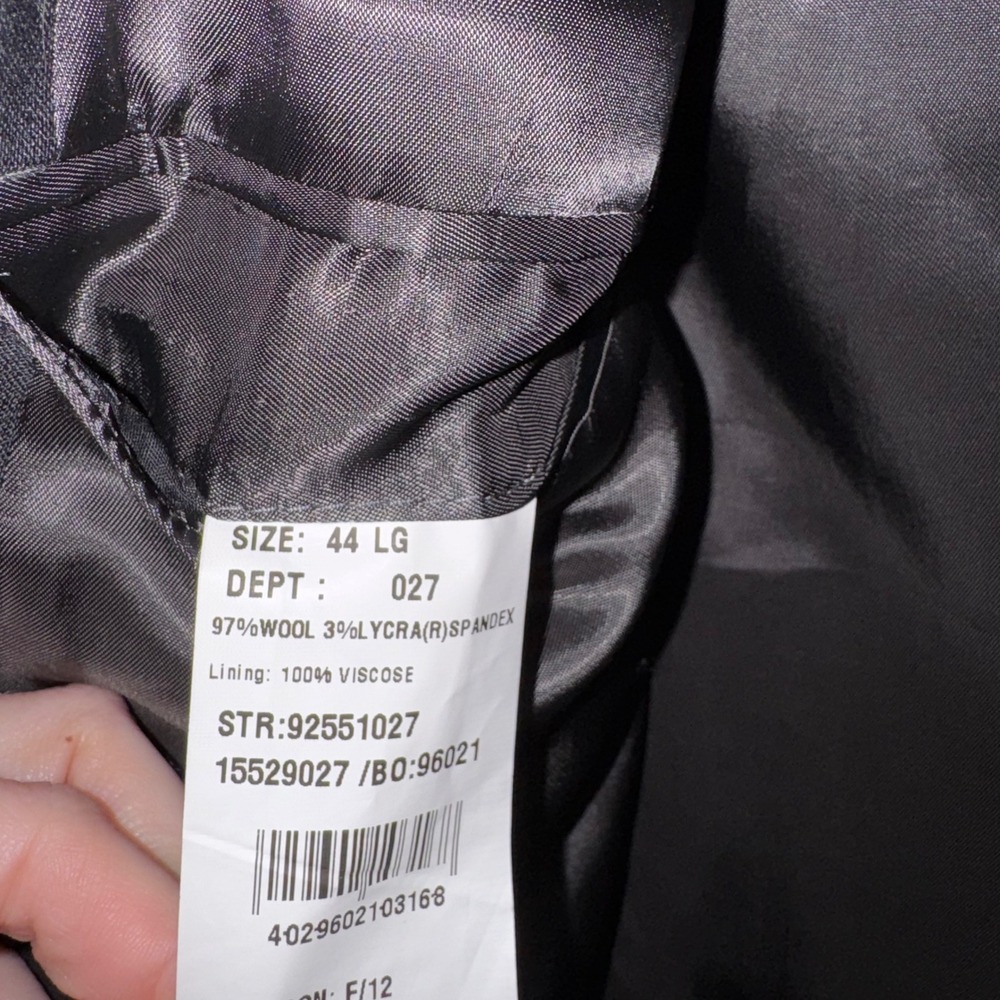 Brooks Brothers 346 Mens 44L Charcoal Grey Stretch Wool 3 Button Blazer Jacket - Picture 5 of 14